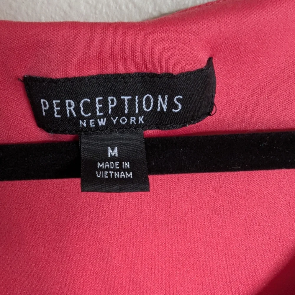 Perceptions New York Coral Geometric Print Dress Size M